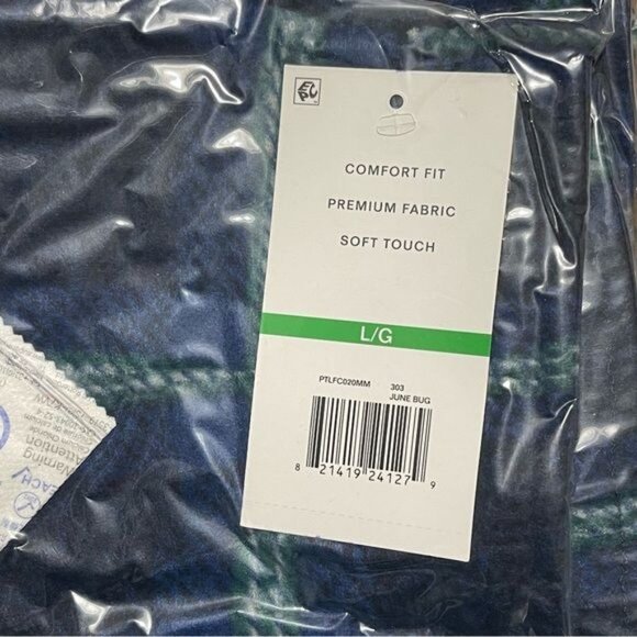 Perry Ellis Portfolio Mens Fleece Plaid Sleep Pant, Size L, New - Picture 6 of 6